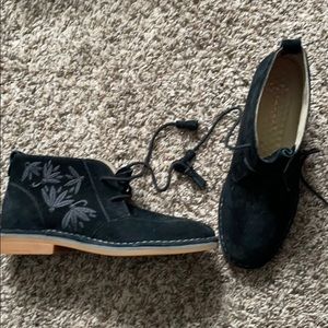 Black Suede Hush Puppies booties